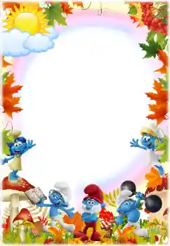 Fotoeffekt aus der Kategorie Verschiedenen Kinderrahmen № 175433. Beschriftung auf dem Rahmen: Smurfs