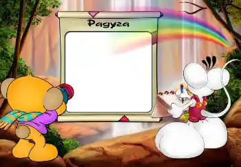 Fotoeffekt aus der Kategorie Verschiedenen Kinderrahmen № 84139. Beschriftung auf dem Rahmen: Regenbogen
