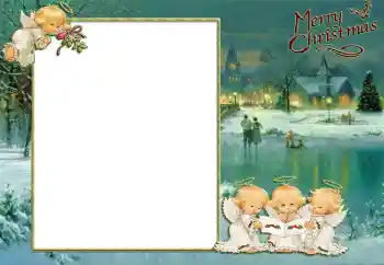 Fotoeffekt aus der Kategorie Kinderfeste № 146579. Beschriftung auf dem Rahmen: Frohe Weihnachten!