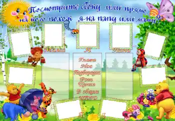 Beschriftung auf dem Rahmen: На кого же я похож?