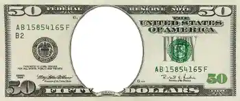 Fotoeffekt aus der Kategorie Geld № 1027. Beschriftung auf dem Rahmen: 50 долларов