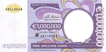 Fotoeffekt aus der Kategorie Geld № 589. Beschriftung auf dem Rahmen: Миллион евро.