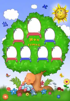 Beschriftung auf dem Rahmen: Meine Familie