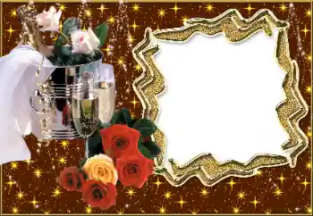 Beschriftung auf dem Rahmen: Einladung zur Hochzeit