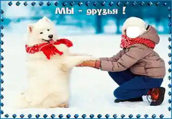 Fotoeffekt aus der Kategorie Für Kinder № 95998. Beschriftung auf dem Rahmen: Мы - друзья!