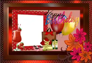 Beschriftung auf dem Rahmen: Happy Birthday!