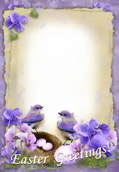 Beschriftung auf dem Rahmen: Frohe Ostern!