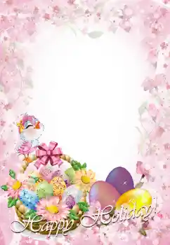 Beschriftung auf dem Rahmen: Frohe Ostern!