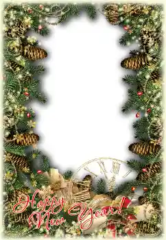 Beschriftung auf dem Rahmen: Frohes Neues Beschriftung auf dem Rahmen: Frohes Neues