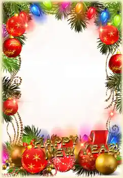 Beschriftung auf dem Rahmen: Frohes Neues Beschriftung auf dem Rahmen: Frohes Neues