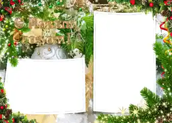 Beschriftung auf dem Rahmen: Frohes Neues Beschriftung auf dem Rahmen: Frohes Neues