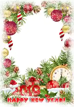 Beschriftung auf dem Rahmen: Frohes Neues Beschriftung auf dem Rahmen: Frohes Neues