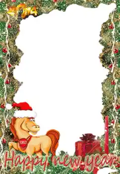 Beschriftung auf dem Rahmen: Happy new year 2014
