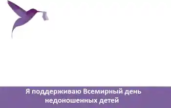 Fotoeffekt aus der Kategorie Verschiedene Feiertage № 104081. Beschriftung auf dem Rahmen: Я поддерживаю Всемирный день недоношенных детей