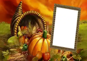 Fotoeffekt aus der Kategorie Verschiedene Feiertage № 128388. Beschriftung auf dem Rahmen: Frohes Thanksgiving