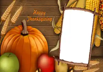 Fotoeffekt aus der Kategorie Verschiedene Feiertage № 128389. Beschriftung auf dem Rahmen: Frohes Thanksgiving