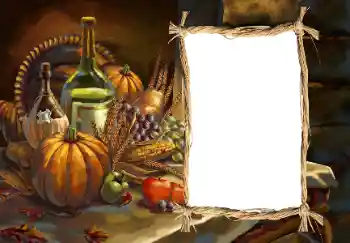 Fotoeffekt aus der Kategorie Verschiedene Feiertage № 128390. Beschriftung auf dem Rahmen: Frohes Thanksgiving