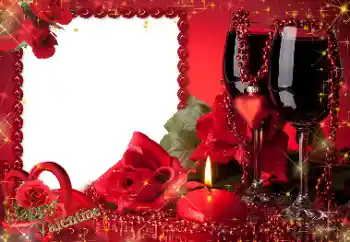 Beschriftung auf dem Rahmen: Alles Gute zum Valentinstag!