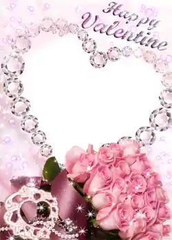 Beschriftung auf dem Rahmen: Alles Gute zum Valentinstag!