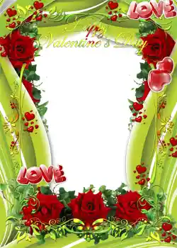 Beschriftung auf dem Rahmen: Alles Gute zum Valentinstag!