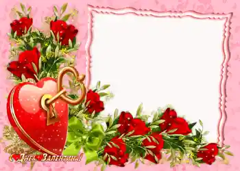 Beschriftung auf dem Rahmen: Alles Gute zum Valentinstag!