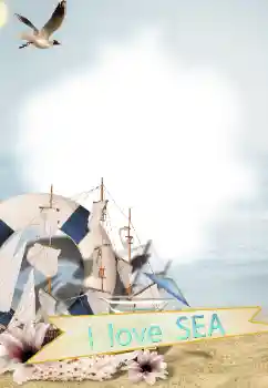 Beschriftung auf dem Rahmen: Am Meer Beschriftung auf dem Rahmen: Am Meer