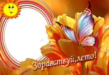 Beschriftung auf dem Rahmen: Hello summer!