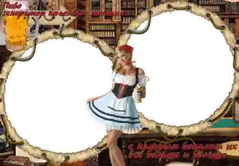 Fotoeffekt aus der Kategorie Fotorahmen für Frauen № 277. Beschriftung auf dem Rahmen: Пиво. Генератор красивых женщин.